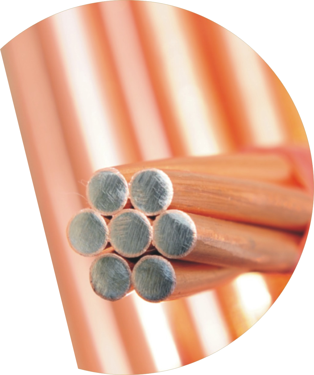 Stranded copper coated steel conductor